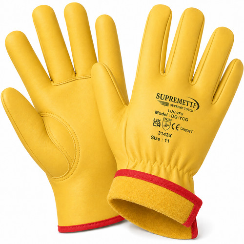 Unlined yellow leather driver - unlined,
