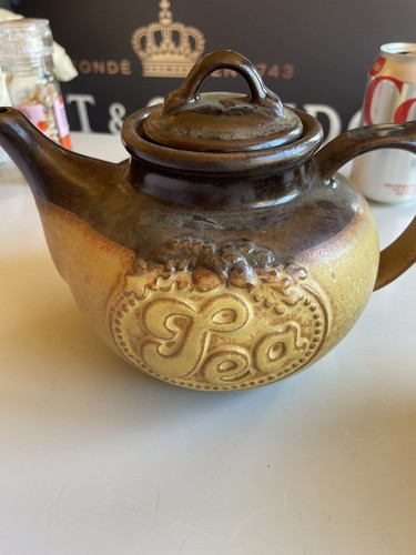 Vintage ceramic teapot brown - vintage,