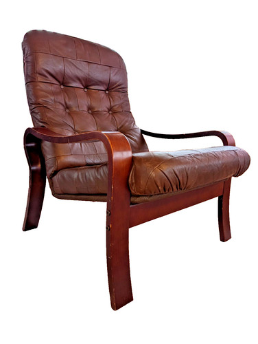 Vintage leather armchair - vintage,