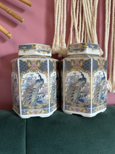 Pair porcelain peacock - porcelain,