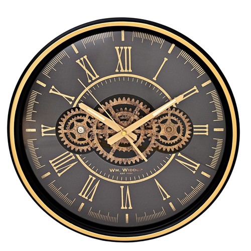 Luxury gold black wall clock - black,