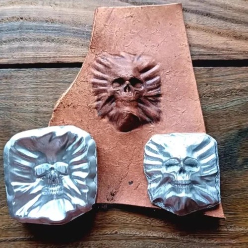 Skull leather embossing - 3d,