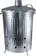 Galvanised metal incinerator - galvanised,