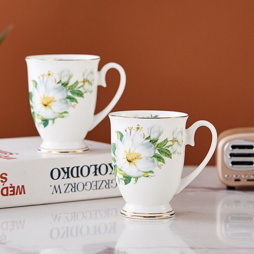 Floral design china mugs - floral, in