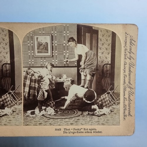 Victorian humour stereoview - victorian,