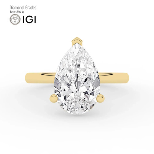 Pear diamond engagement ring - pear,