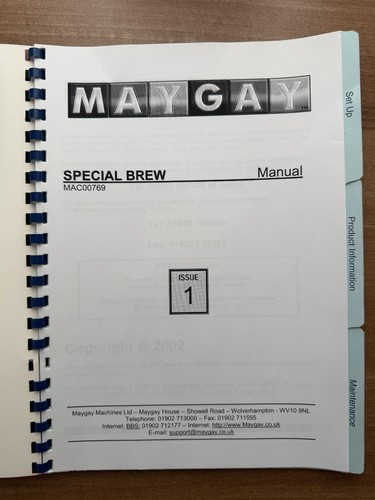 Special brew maygay manual - brew.,