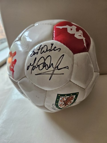 Mark hughes signed wales ball - wales,