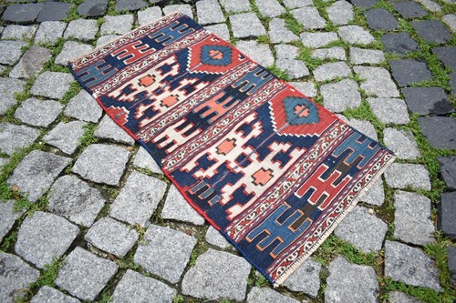 Fabulous antique bag face rug - antique,