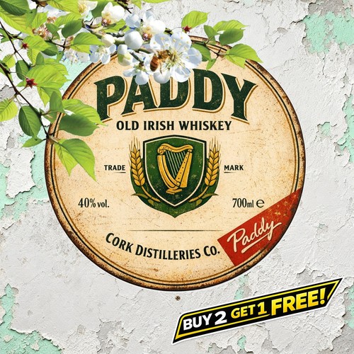 Paddy old irish whiskey 8x8 - paddy,