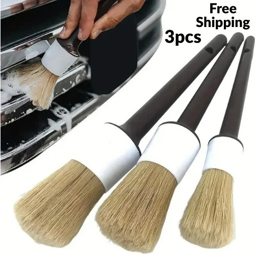 3pc car detailing brush set - 3pc,