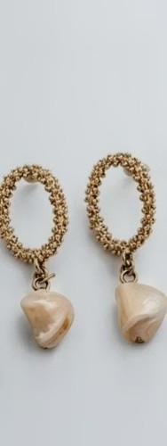 Yellow gold plated oval - plated, drop