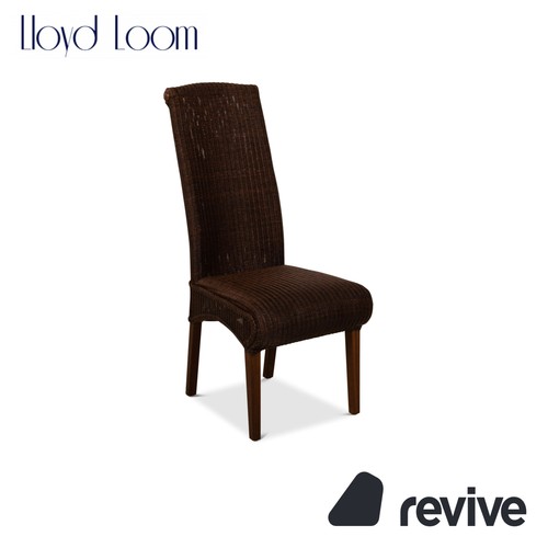 Lloyd loom wood chair - loom, brown