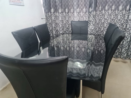 Slightly used glass top dining - top,