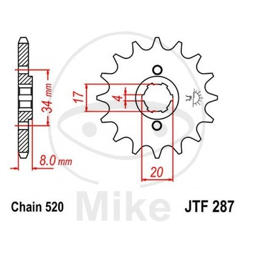 Sprocket z14 520 726 - sprocket, for