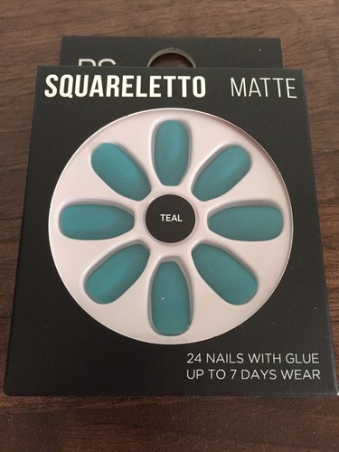 Teal squareletto matte false - squareletto,