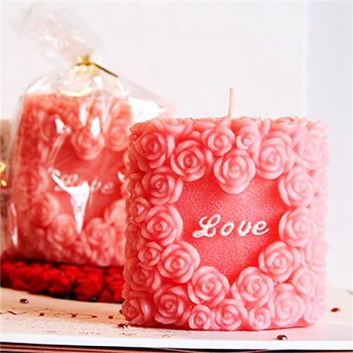 Heart rose flower silicone - rose,