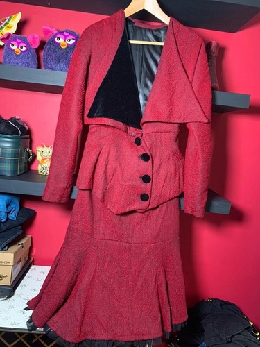 Vintage red tweed and - red,