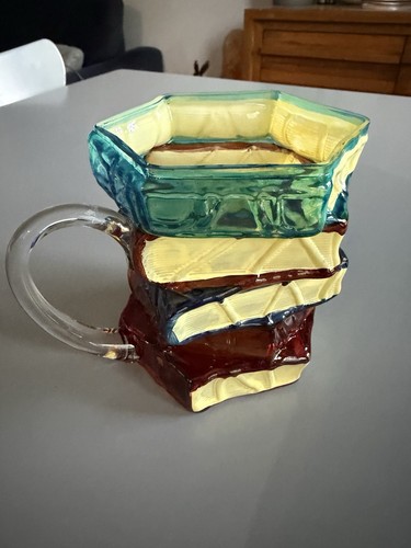Novelty glass stacked books - glass,