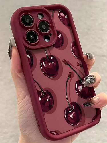 Burgundy cherry iphone case - burgundy,