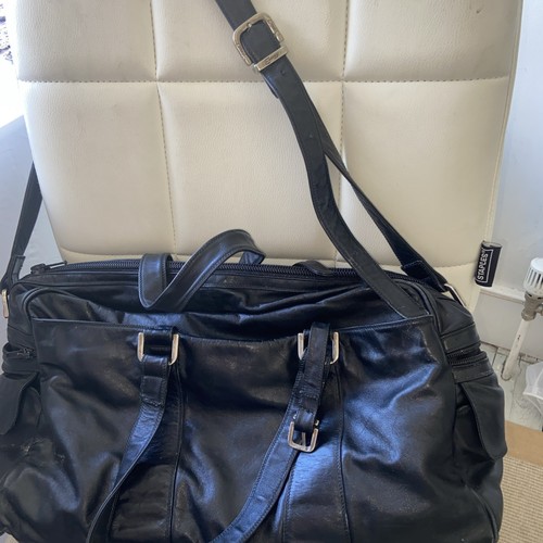 Vintage large black leather - vintage,