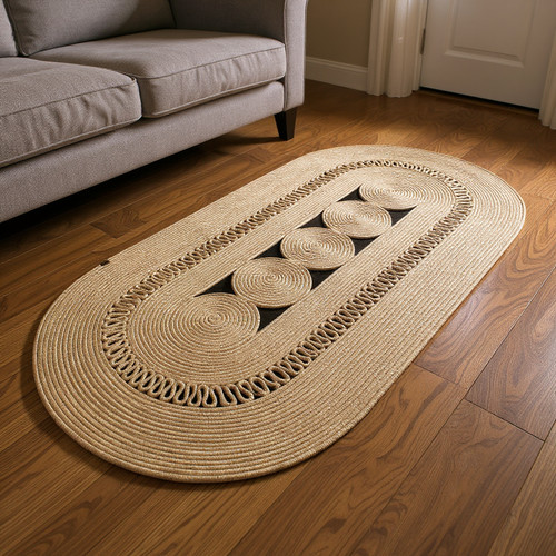 Handmade natural jute rug - rug, –