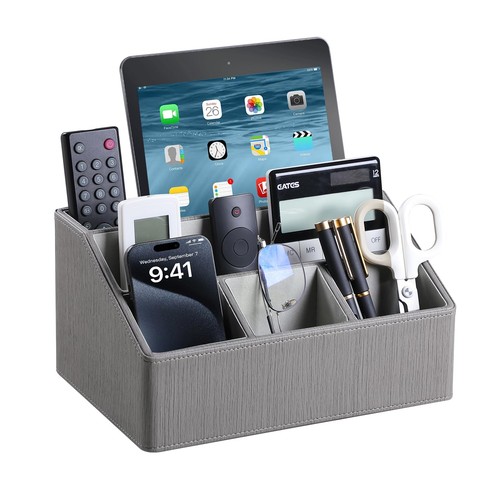 Leather desk organizer - desk,