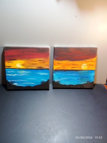 Small sunset paintings - sunset, x