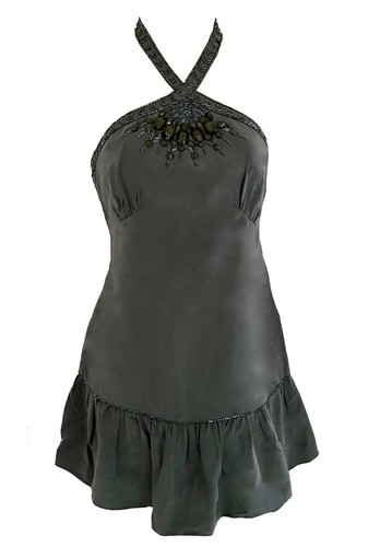 Next grey long length - grey, beaded