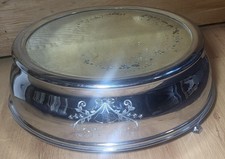 Vintage Silver Plated Wedding Cake Stand with Mirrored Top Size Top 33cm 