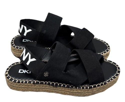 Dkny black espadrille platform - black,