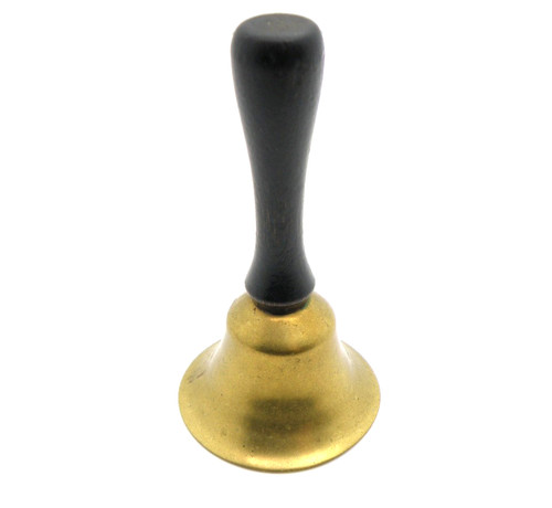 Vtg brass hand bell black - bell,