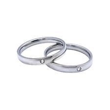 WOMEN'S  RING STAINLESS STEEL 316L SILVER TONE WITH SIMULATED DIAMOND