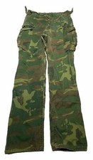 Vintage Military Rip Stop Jungle Camouflage Trousers Pants Size 28 AH3