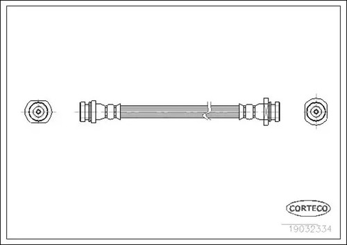 Flexible brake hose - rear, axle