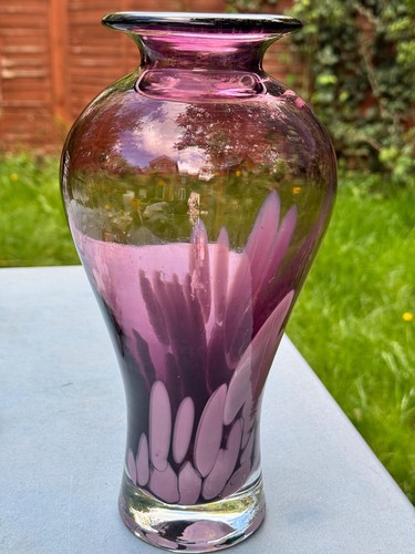 Purple art glass vase - art, amethyst