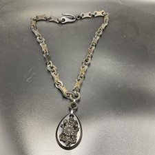 Victorian Vulcanite And Jet Pendant Necklace 