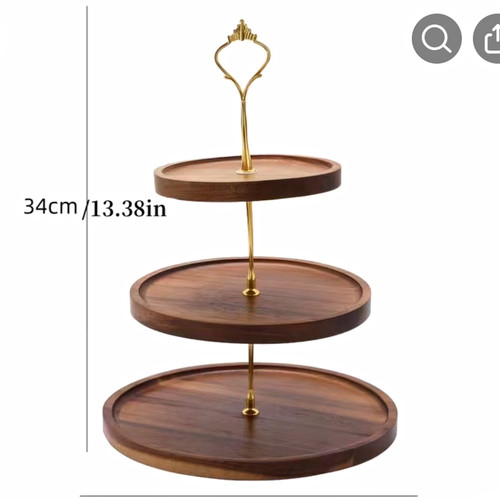 Tier round wooden cake stand - round,