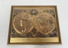 Gold Foil Blaeu Wall Map Of The World 1630 Nova Totivs Orbis Tabvla Framed 