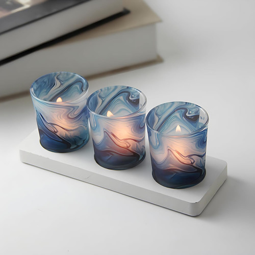 Tea light candle holder - light, set