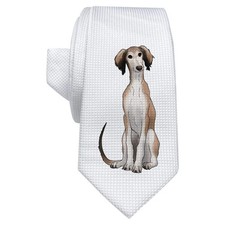 'Saluki Puppy' White Tie /