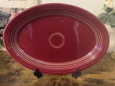 Fiestaware Burgundy  Plate/Platter Large Homer Laughlin Oval fiesta ware USA