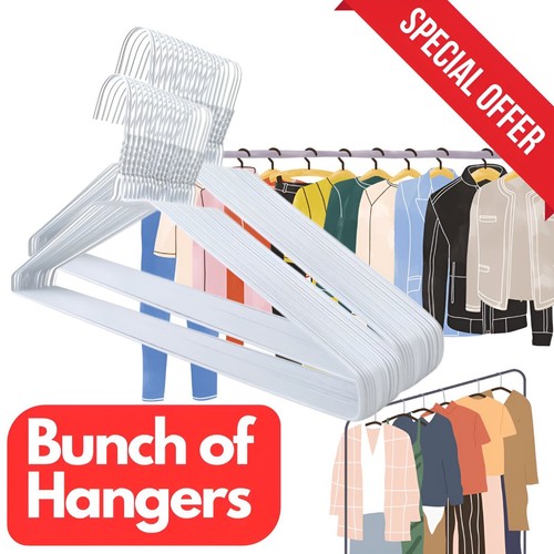 White metal wire plain hangers - plain,