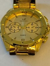 Large gold metal gents Orlando watch Chrono style - Untested