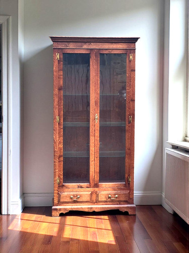 Oak display cabinet with glass - cabinet,