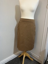 Laura Ashley Pencil Skirt Caramel UK 10 Pockets Thick Twill Winter NWOT