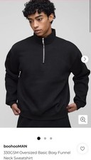 BOOHOO MENS BLACK OVERSIZED