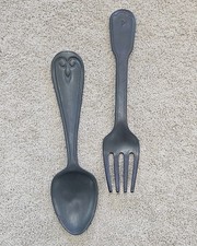 HOBBY LOBBY GIANT SPOON AND FORK WALL ART BLACK KITCHEN DINING ROOM DECORATIVE