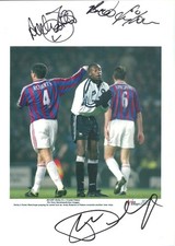 1997 Derby County v Crystal Palace - 12 x 8 Original Press Photo - Signed by 3