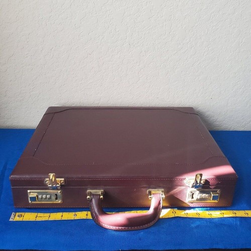 Vtg burgundy leather - burgundy,